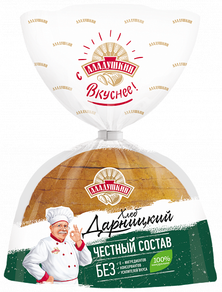 Хлеб «Дарницкий» Аладушкин упаковка 365 гр.