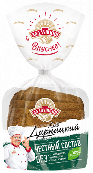 Хлеб «Дарницкий» Аладушкин упаковка 320 гр.